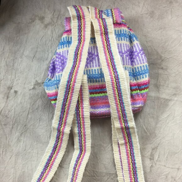 Pinzon Backpack Colorful Woven Fabric Rainbow Pride Pocket Soft Made in Mexico - Picture 8 of 14